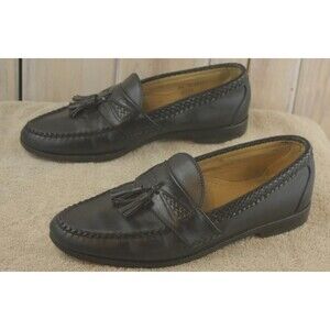 Allen Edmonds MAXFIELD 47711 Black Tassel Loafer w/ Braided Leather Size 9.5 B